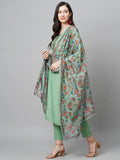 Gosriki Women'S Cotton Blend Solid Straight Kurta With Pant & Dupatta (Authentic-Pista_L-Gs_Pista_L-Gsarge),Pista,,B0BNHGWTTK