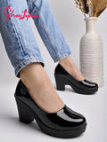 Shoetopia Solid Black Pumps For Women & Girls-Eu41,Black,8,B0D2RNW739