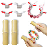 Fanjashn 6 Pcs Beading Tools, Include 4 Pcs Bead Stop for Jewelry Making, Spring Clamps with Handles to Prevent Beads from Falli