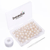 BEADIA Natural Pearl Beads Potato 7-8mm White Freshwater Cultured Loose Gemstone Beads for DIY Jewelry Making 13.8''/Strand HQ
