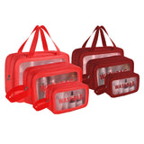 Kuber Industries Pack Of 2 Makeup Organizer Bag With Zip & Hand Strap | (3 Pouches Each) Travel Washbag Pouch For Men & Women | 