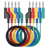 ALLmeter 5pcs Banana Plug Test Leads Set - 1M Flexible Silicone Cables with 4mm Stackable Banana Plugs, 1000V 15A for Multimeter