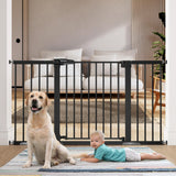 BABELIO Extra Wide Baby/Dog Gate, 29-55 Auto Clos for The House and Doorway, Safety Pressure Mounted Pet Door, NO Need Tools and