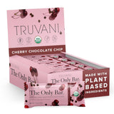 Truvani Plant Based Snack Bars | Cherry Chocolate Chip 12 Pack | 5g Protein | USDA Organic and Vegan | The Only Bar | Dairy, Soy
