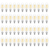 48-Pack Dimmable E12 LED Candelabra Bulbs 60W Equivalent, 2700K Soft Warm White, 600 Lumens B11 Candle Base 6W C35 LED Filament 