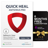 Quick Heal, Antivirus Pro, 1 user, 1 Year, AI Based Device Security for Laptop, Email and Browsing Protection| (Email Delivery i