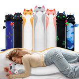 Mewaii Long Cat Plush Kids Body Pillow, 36 Inch Cute Gray Cat Stuffed Animals Soft Plushies, Kitten Kawaii Plush Throw Pillow Do
