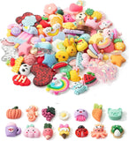 NEOBABY Resin Charm with Glue Patch, Mixed Designs, Cartoon Mini Decorative Embellishments for DIY Crafts, Scrapbooking, Hair Cl