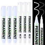 Sibba Acrylic White Paint Pens, 6 Pack White Permanent Marker with Extra Fine Point (1mm) & Medium Tip (3mm), White Oil Based Pa
