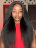 ORIGINAL QUEEN Kinky Straight Wig Wear and Go Glueless Wig Human Hair Pre Cut Pre Plucked 5X7 Large Lace Front Wigs Human Hair f