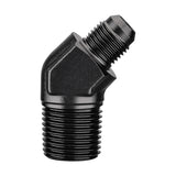 EVIL ENERGY 6AN Male Flare to 1/2 NPT Pipe 45 Degree Fitting Adapter Aluminum Black