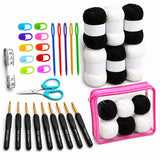 Leafloom Crochet Kit For Beginners With Yarn, 9 Ergonomic Crochet Hooks, Crochet Set, Stitch Markers, Yarn Needles, Scissors, Me