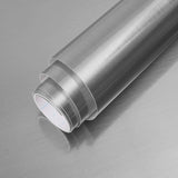Abyssaly Silver Stainless Steel Wallpaper Removable Peel and Stick Countertops Self-Adhesive Cleanable Silver Wallpaper for Refr