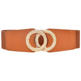 Redhorns Fabric Elastic Waist Belt For Women Dresses Double Ring Design Stretchy Wide Belt For Ladies Saree Free Size (Ld137F,