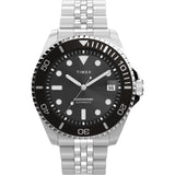 Timex Mens Harborside Coast 40mm Watch - Silver-Tone Bracelet Black Dial Silver-Tone Case