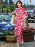 Gosriki Women'S Rayon Viscose Printed A-Line Kurta With Pant (Ladat Pink-Vks06-Gs_Xl_Pink_X-Large),Pink,,B0F8QBRTHV