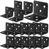 40Pcs Stainless Steel Black Angle Brackets, 1.2  x 1.2x 1.5Corner Braces for Wood Furniture, 90 Degree L Bracket, Metal