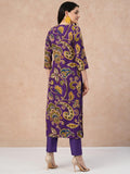 Gosriki Women'S Cotton Blend Straight Printed Kurta With Pant (Tinka Begani-Nw-Gs_S_Blue_Small),Blue,,B0CTXGGY6Y