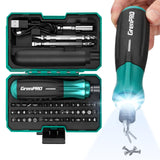 GRENPRO 4V Electric Screwdriver, Rechargeable Cordless Screwdriver Set with 51 Magnetic Bits, LED Light, Left/Right Rotation, US
