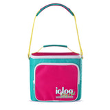 Igloo 90s Retro Collection Square Lunch Box Cooler with Front Pocket and Adjustable Strap, Insulated Leakproof Lunch Cooler Bag,