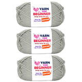 Grey Yarn for Crocheting and Knitting Cotton Crochet Knitting Yarn for Beginners with Easy-to-See Stitches Cotton-Nylon Blend Ea
