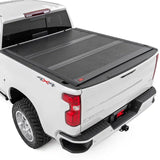 Rough Country Hard Tri-Fold Tonneau Cover for Chevy Silverado 1500 & GMC Sierra 1500 (2019-2025) - Low-Profile Aluminum Truck Be