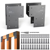 Wocepu 4 Pack Heavy Duty 6x6 (Actual 5.5x5.5) Stainless Steel End Post Caps Tie Bracket , Fit Connecting Wood Gazebo, Deck Patio