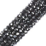 Hematite 3mm Faceted Gemstone Round Loose Beads Strand 15.5-16 DIY Jewelry Making