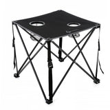 ARROWHEAD OUTDOOR 26(66cm) Portable Camping Folding Table, 2 Cup Holders, Square, Carrying Case, Steel Frame, High-Grade 600