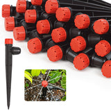 Drip Emitters for 1/4 Drip Irrigation Tubing 360 Degree Water Flow 25 pcs Adjustable Irrigation Drippers with Lock Barbed Irriga