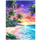 Beach Diamond Art Kits for Adults, Beach Diamond Painting Kits for Adults Beginners, 5D Diamond Dot DIY Crafts for Home Wall Dec