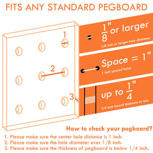 G.CORE Pegboard Hooks Accessories - 30pcs 4inch Metal Peg Board Tool Hangers, Fits 1/8 1/4 Pegs Slots, Pegboard Wall Organizer S