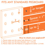 G.CORE Pegboard Hooks Accessories - 30pcs 4inch Metal Peg Board Tool Hangers, Fits 1/8 1/4 Pegs Slots, Pegboard Wall Organizer S