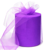 6 x 200 Yards Deep Purple Tulle Fabric Rolls, Purple Spool Tulle Ribbon for DIY Tutu Skirt Wedding Decoration Baby Shower Birthd