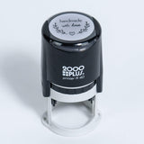 Handmade with Love SelfInking R40 Round Stamp with Heart and Olive Branch, 1 1/2 Diameter, Black Ink