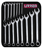 URREA 12Point Combination Wrench Set 15Piece (5/16 11/4) Mechanics Tool Kit with Rollup Storage Pouch & Fully Polished