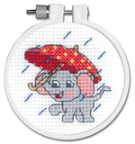 Janlynn Elephant Counted Cross Stitch Kit with Hoop, Multicolored