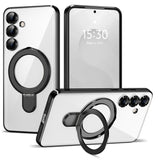 ETPESOK Compatible with Samsung Galaxy S25 Case with Magnetic Ring Stand [Compatible with Mag-Safe] [Full Camera Lens Protector]