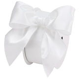 LIZLOVESS White Satin Wired Ribbon 2.5 x 25 Yd, White Wire Edge Decorative Ribbon for Wreaths Supplies, Crafts, Gift Wrapping, B