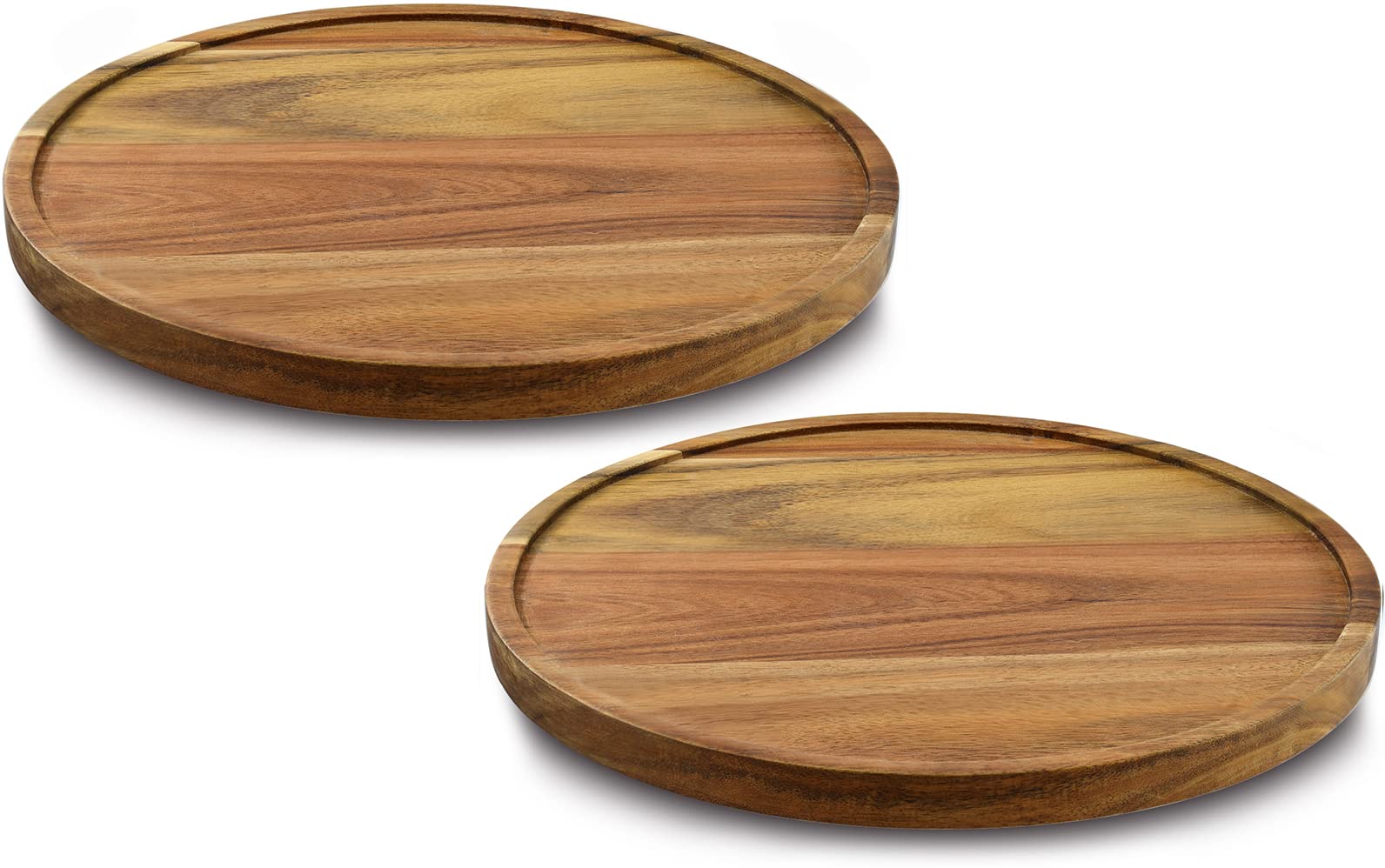 10 Acacia Wood Lazy Susan Organizer Kitchen Turntable for Cabinet Pantry Table Organization,2 Pack