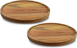 10 Acacia Wood Lazy Susan Organizer Kitchen Turntable for Cabinet Pantry Table Organization,2 Pack