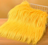 Faux Fur Fabric Square Patches for Crafts, Sewing, Costumes, Seat Pads (Yellow, 20 x 20 Inch)