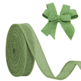 JaoZuyard Sage Green Burlap Ribbon 1 inch X 20 Yard Natural Linen Woven Ribbon DIY Handmade Wired Edging Production Wreath Holid