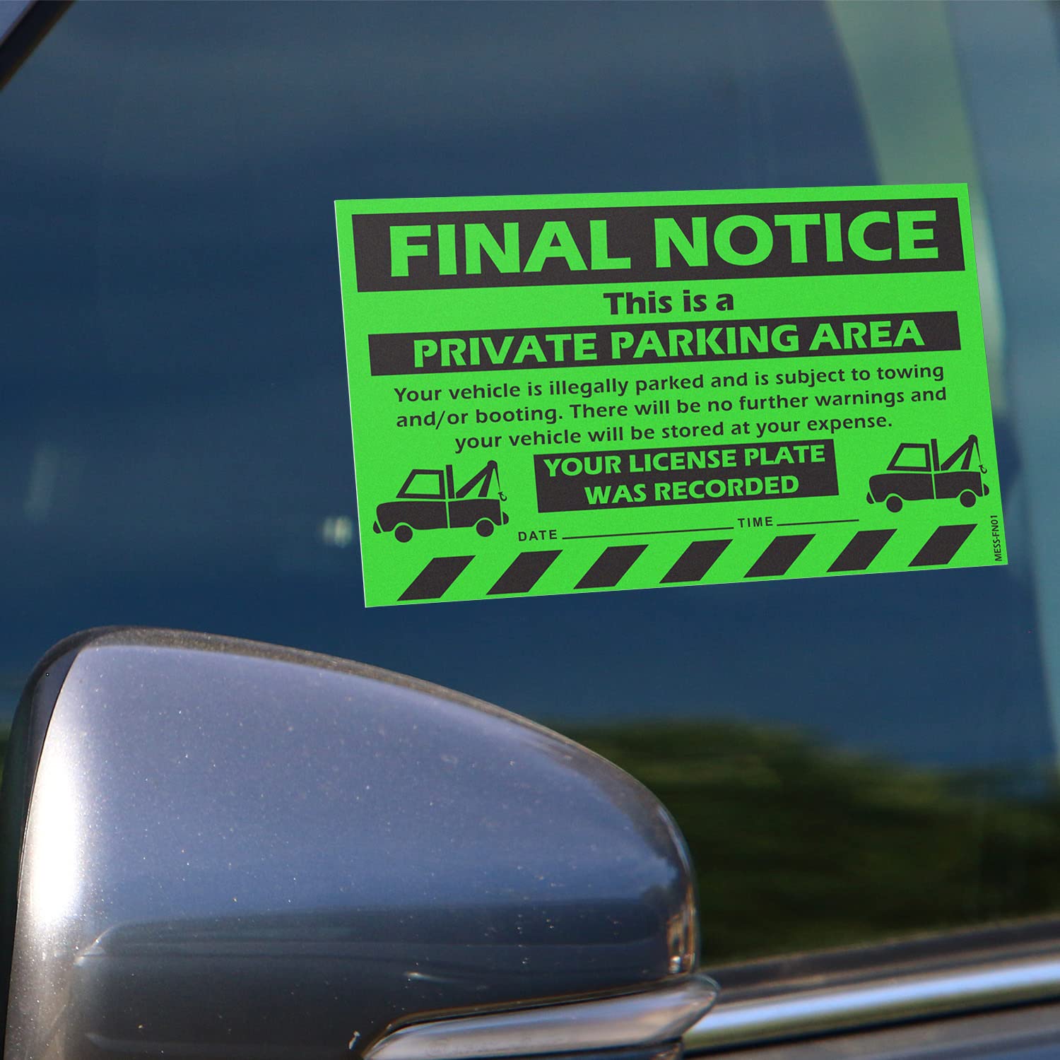 100 MESS Parking Violation Stickers Hard to Remove - No Parking Stickers - Bad Parking Stickers - Super Sticky Warning Stickers 