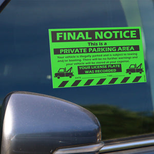 100 MESS Parking Violation Stickers Hard to Remove - No Parking Stickers - Bad Parking Stickers - Super Sticky Warning Stickers 