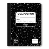 iScholar Composition Book, 150 Sheets, Wide Ruled, 9.75 x 7.5Inches, Black Marble Cover (10150)
