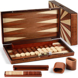 Syrace Wooden Folding Backgammon Set - Large 15.75 (40cm), Handcrafted Exquisite Design, Perfect for Adults & Kids, Ideal for Ba