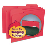 Smead Interior File Folder, 1/3Cut Tab, Letter Size, Red, 100 per Box (10267)