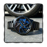 On Time Octus 360 Rotating Spinning Car Wheels Men'S Sport Watch| Black Coated Stainless Steel Chain Analog Sporty Watches For B