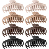 TOCESS Hair Claw Clips for Women - 8PK Large Neutral Matte Jumbo Hair Clips for Thick, Thin, Long, Short, Curly Hair Girls, Big 